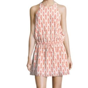 JOIE Diega 100% Silk  NWOT Self- Tie White/Orange Razor Back Mini XS